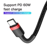 Baseus - Cafule - Type-C PD2.0 60W fast charging cable, 1m, red + black (CATKLF-G91) – Bild 4