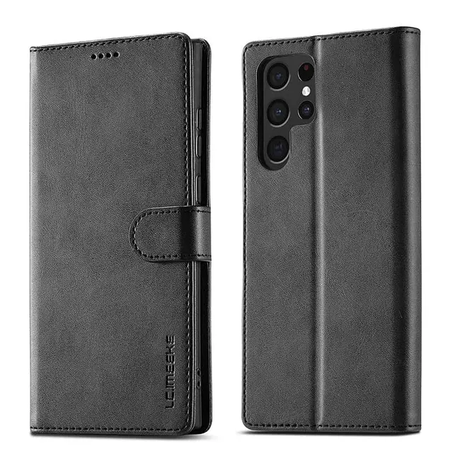 Samsung Galaxy S9 Plus - LC.IMEEKE Wallet Etui mit 3 Kartenfächern & Magnetverschluss, schwarz