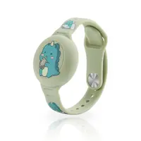 AirTag Armband - RPD Silikon-Armband, geschwungenes Design (Dinosaurier), Grün – Bild 1