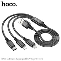 Hoco X76 3-in-1 Super cavo di ricarica (iP+Type-C+Micro), nero – Bild 3