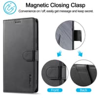 Google Pixel 8 Pro - LC.IMEEKE Wallet Etui mit 3 Kartenfächern & Magnetverschluss, Schwarz – Bild 5