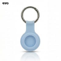 AirTag Schlüsselanhänger - RPD Silikon Case mit Metallring, Babyblau – Bild 1