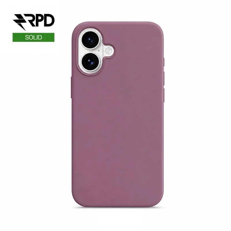 iPhone 16 - Coque en silicone, rose poudré, unie