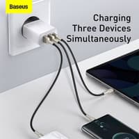 Baseus - Compact - Fast charger 2U+C, 30W EU, White (CCXJ-E02) – Bild 4