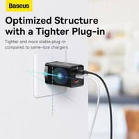 Baseus - GaN5 Pro - Fast charger 2C+U, 65W EU, Black (CCGP120201) – Bild 6