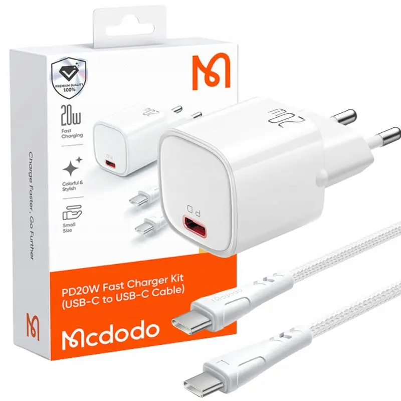 Mcdodo - Nano charger Kit, USB-C to USB-C, 20W, White