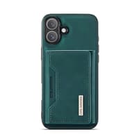 iPhone 16 - DG.MING Etui, Leder-Optik, Kartenfach & Magnetverschluss, Grün – Bild 7