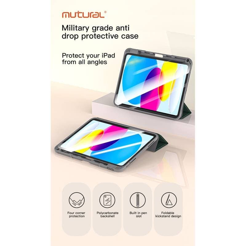 iPad 10/11 (A16) - Mutural Yaxing Series Tablet-Hülle, Blau – 3