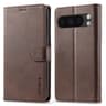 Google Pixel 9A - LC.IMEEKE Custodia a portafoglio con 3 scomparti per carte e chiusura magnetica, marrone