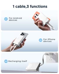 Joyroom JR-PBM01 - 20W Magnetic Wireless Powerbank with integrated cable & kickstand, 10.000mAh, white – Bild 3