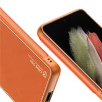 Samsung Galaxy S21 Ultra - DUX DUCIS Yolo Case, Kunstleder & TPU, Rot/Gold – Bild 3