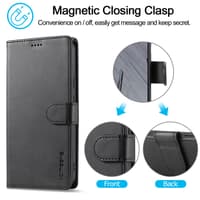 Google Pixel 10/10 Pro - LC.IMEEKE Wallet Etui mit 3 Kartenfächern & Magnetverschluss, schwarz – Bild 4
