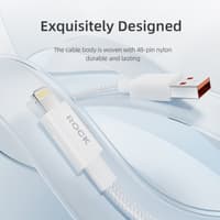 ROCK Z20 Câble USB-A vers Lightning 100 cm - Câble de charge rapide et de données 2.4A, blanc, tissé – Bild 2