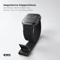 RPD Magnos Cinturino Magnetico Nylon per Apple Watch 38/40/41/42mm - Nero Metallico – Bild 3
