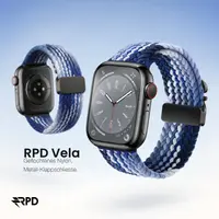 RPD Vela Sportarmband Nylon Geflochten Parachute für Apple Watch 38/40/41/42mm - Sturmblau – Bild 5