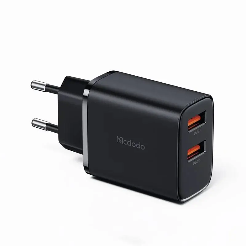 Mcdodo - Wall Charger (2x USB-A), 12W, Schwarz