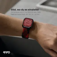 RPD Magnos Magnet Armband Nylon Geflochten für Apple Watch 38/40/41/42mm - Z-Muster Schwarz/Rot – Bild 4