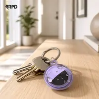AirTag Keychain - RPD TPU Case, Water-repellent, Transparent, Purple – Bild 4