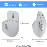 rapoo - MT760 - Souris Bluetooth - Souris sans fil, Gris clair – Bild 8