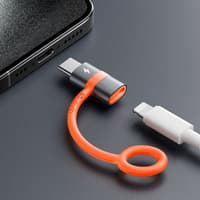 McDodo - Lightning to USB-C adapter with silicone tab, black – Bild 3