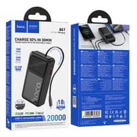 Hoco Q41 Powerbank 20000mAh mit Teleskopkabel (1xUSB-C) und Display, 22.5W+PD20W, schwarz – Bild 6