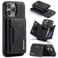 iPhone 12 / 12 Pro - DG.MING Etui, Leder-Optik, Kartenfach & Magnetverschluss, Schwarz – Bild 3