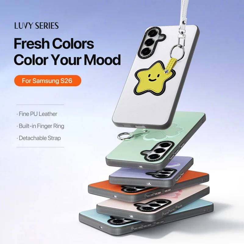 Samsung Galaxy S26 - Dux Ducis - Luvy Series, Love Edition (Gelber Stern), weiss – 4