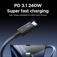 Ugreen – Thunderbolt 5 Kabel, 240W, 1 m USB-C 120Gbps, 16K@60Hz L703 schwarz – Bild 8