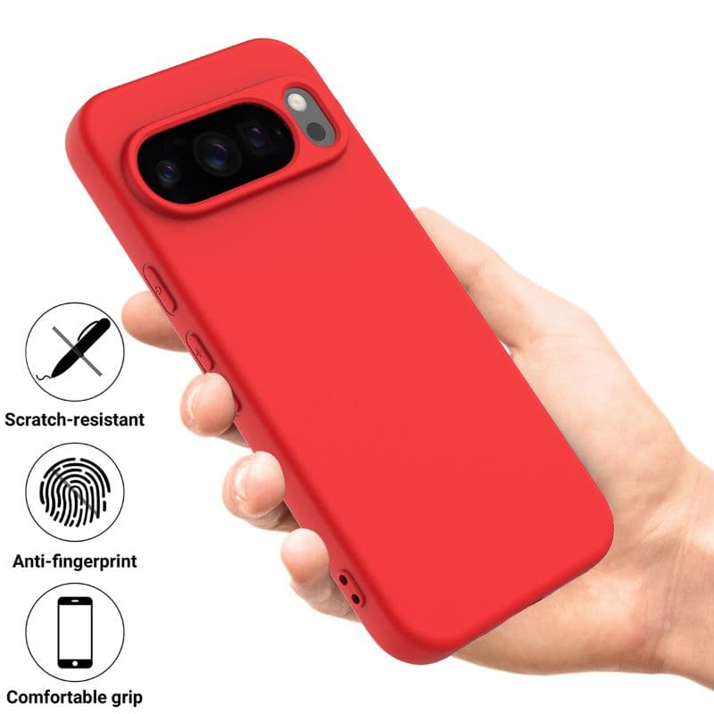 Google Pixel 10 Pro XL - Silikon Schutzhülle, Rot – 4