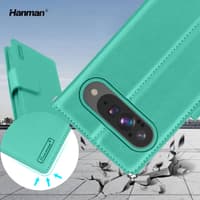 Google Pixel 10 / 10 Pro - Hanman Mill Flip Case mit 3 Kartenfächern, Türkis – Bild 6