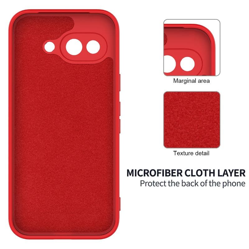 Google Pixel 9A - Custodia protettiva in silicone, rosso – 2