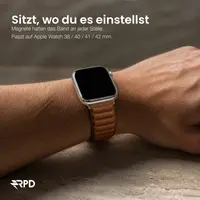 RPD Aurum Lederarmband Magnet Premium für Apple Watch 38/40/41/42mm - Cognac – Bild 4