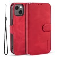 iPhone 11 - DG.MING Custodia flip vintage con 3 slot per carte e chiusura magnetica, in pelle, protettiva, rossa – Bild 2