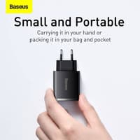 Baseus - Compact - Fast charger 2U+C, 30W EU, Black (CCXJ-E01) – Bild 6