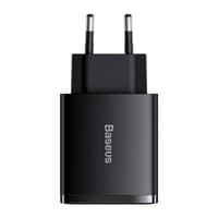Baseus - Compact - Fast charger 2U+C, 30W EU, Black (CCXJ-E01) – Bild 1
