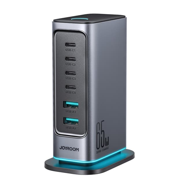 Joyroom - 65W Multi-Port Charger, Dark Gray (EU) (JR-TCM02)