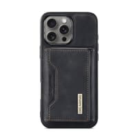 iPhone 15 Pro - DG.MING Etui, Leder-Optik, Kartenfach & Magnetverschluss, Schwarz – Bild 6
