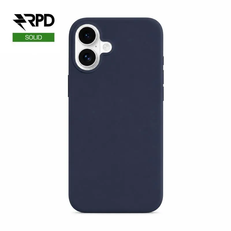 iPhone 16 - Coque en silicone, bleu nuit, unie