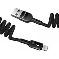 McDodo - USB-C to Lightning, spiral cable, 1.8m, black – Bild 1