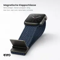 RPD Vela Bracelet Sport Nylon Tressé Parachute pour Apple Watch 38/40/41/42mm - Minuit – Bild 3