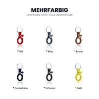AirTag Keychain - RPD Genuine Leather Loop with Press Stud, Blue – Bild 2