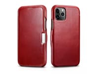 iPhone 11 Pro - iCarer Vintage Series (Side-open) Genuine Leather Flip Case, Red – Bild 1