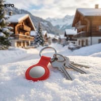 AirTag Schlüsselanhänger - RPD Silikon Case mit Metallring, Rot – Bild 3