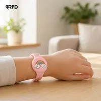 AirTag Armband - RPD Silikon-Armband, geschwungenes Design (Regenbogen), Pink – Bild 4