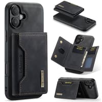 iPhone 13 Mini - DG.MING Etui, Leder-Optik, Kartenfach & Magnetverschluss, Schwarz – Bild 3