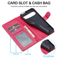 Google Pixel 10 / 10 Pro - LC.IMEEKE Wallet Etui mit 3 Kartenfächern & Magnetverschluss, Pink – Bild 5