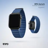 RPD Aurum Lederarmband Magnet Premium für Apple Watch 38/40/41/42mm - Mitternachtsblau – Bild 5