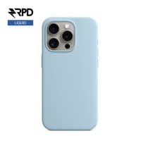 iPhone 15 - Custodia in silicone blu baby, liquido (versione Magsafe) – Bild 1