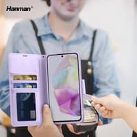 Samsung Galaxy A17 5G (2025) - Hanman Mill Flip Case avec 3 compartiments pour cartes, violet – Bild 6