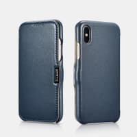 iPhone Xs max - iCarer Luxury Series Flip Case blau RIXS04 – Bild 1